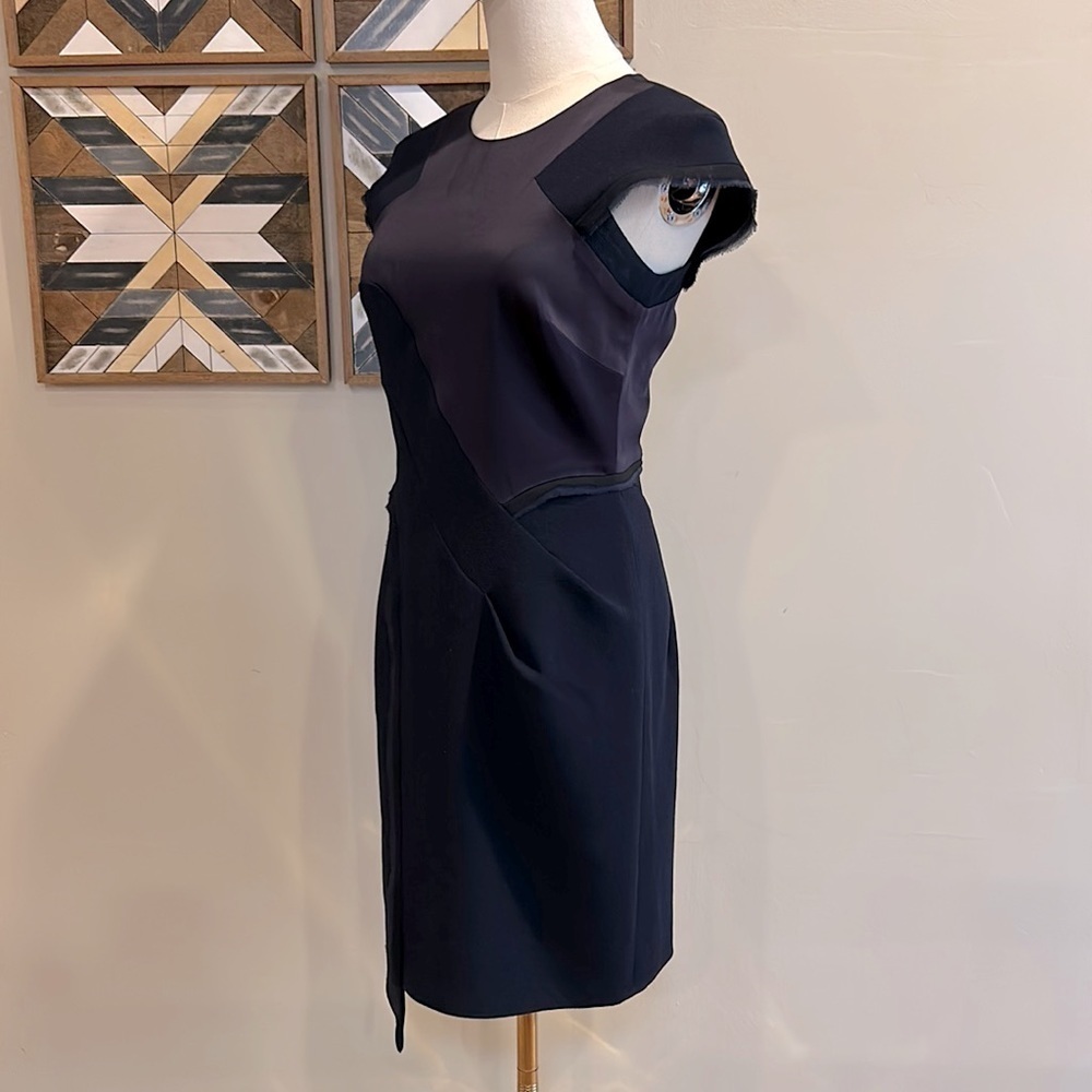 Bcbg Maxazria Runway Asymmetrical Patchwork Navy … - image 4